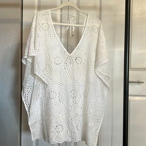 White lace cover up dress